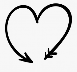 Clipart Black And White Stock Src - Arrow Heart Svg File ...