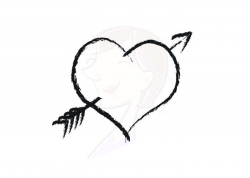 Free Heart With Arrow Clipart Black And White, Download Free ...