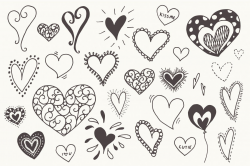 Doodle Hearts Clip Art & Vectors By The Pen and Brush ...