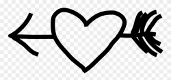 Heart Black And White Drawing Clip Art - Heart And Arrow ...