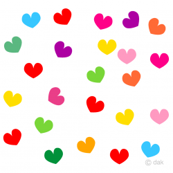 Free Studded Colorful Heart Clipart Image｜Illustoon