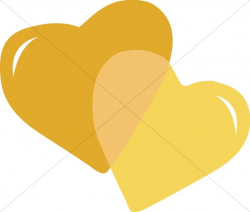 Pair of Gold Hearts | Christian Heart Clipart