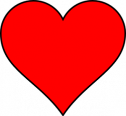 Red Heart With Thin Black Outline Clip Art at Clker.com ...