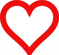 Red Heart Outline Clip Art N15 free image