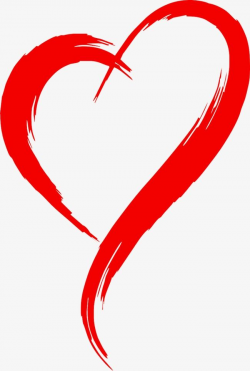 Red Heart Outline Brush Effect in 2019 | Heart clip art ...