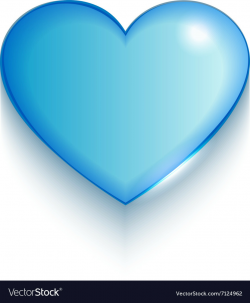 Transparent blue valentine heart on white