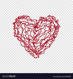 Hand drawn doodle heart on transparent background