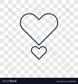 Heart concept linear icon isolated on transparent