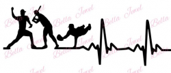 Baseball player SVG, baseball svg, heartbeat baseball svg, heartbeat ...