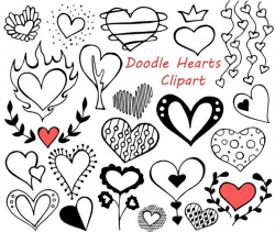 BIG SET of Doodle Hearts Clipart! Heart clip art, Digital hearts ...