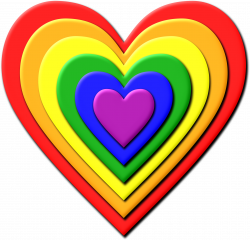 HD Multi Layered Rainbow Heart Vector Image Free - Rainbow Heart ...