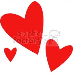 Three Red Hearts Small Medium and Small clipart. Royalty-free clipart #  145826