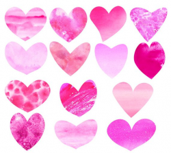 Watercolor hearts clipart Commercial Use Love clipart Valentine\'s ...