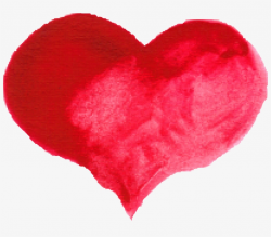 10 Red Watercolor Heart - Watercolor Heart Clipart Png Transparent ...