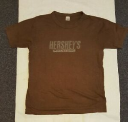 Details about Three Hershey\'s Milk Chocolate T-shirts, Brown Silver Logo,  Size M, 100% Cotton
