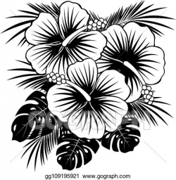 Clip Art Vector - Hibiscus hawaiian flower. Stock EPS ...