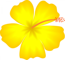Yellow Hibiscus Hawaii State Flower clip art | Hawaiian ...