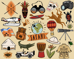 Safari Clipart, travel clipart, African safari clip art ...