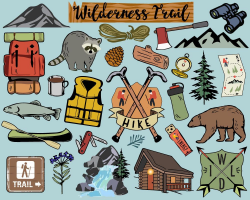 Hiking Clipart, camping clipart, hiking clip art, bullet ...