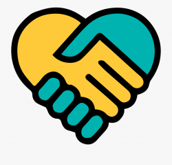 Yellow Blue Holding Hands Heart - Holding Hands Heart Clip ...