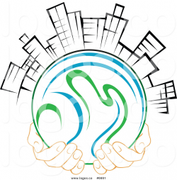 Royalty Free Clip Art Vector Logo of Hands Holding a Globe ...