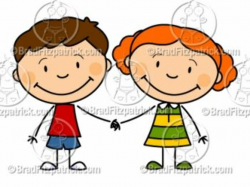 Cartoon Boy and Girl Holding Hands Clipart | Girls holding ...