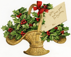 Basket of Holly Victorian Clip Art - Old Design Shop Blog