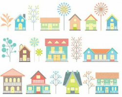 Home Sweet Home Clip Art | Home Sweet Home Digital Clip Art - Houses ...