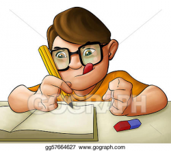 Drawing - Homework young boy. Clipart Drawing gg57664627 ...