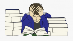 Homework Clip Art Student Studying - Stressed Student ...