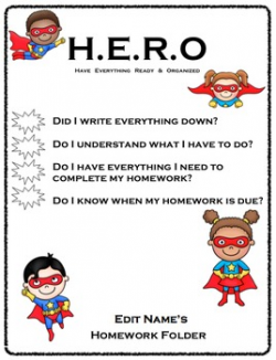 Homework Folder - Superhero Theme