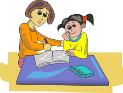Girl Doing Homework - Clip Art Library