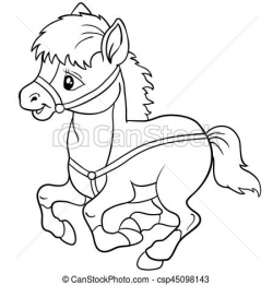 Cute Horse Clipart Black And White