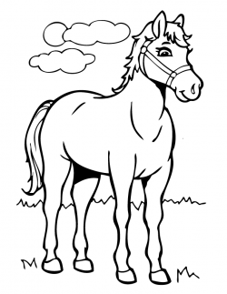 Free Cartoon Black And White Horse, Download Free Clip Art ...