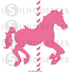 Clipart of a Silhouetted Pink Carousel Horse by Pams Clipart - #1723
