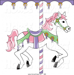 Clip Art of a White Carousel Horse with Pink Hair, on White by Pams ...