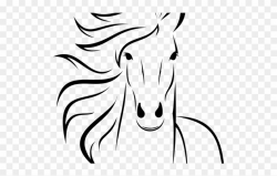 Horse Clipart Easy - Simple Horse Head Drawings - Png Download ...