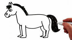 How to Draw a Horse Step by Step Very Easy for Kids / Drawing on a  Whiteboard