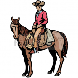 horseback cowboy clipart. Royalty-free clipart # 374155