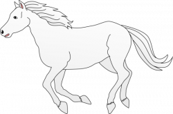 White horse galloping clip art free - ClipartBarn