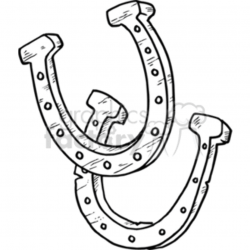 Black and white lucky horseshoes clipart. Royalty-free clipart # 372081
