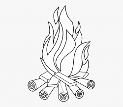 Campfire Bonfire Fire Hot Woo - Colouring Picture Of Fire ...