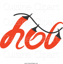 Cuisine Clipart of a Hot Chili Pepper Word Design by elena ...