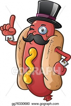 Vector Stock - Hot dog gentleman cartoon character. Stock ...