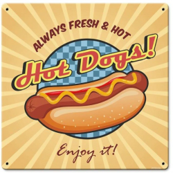Hotdog Metal Sign 12 x 12 Inches in 2019 | American hot dogs ...