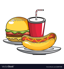 Hot dog hamburger and soda design