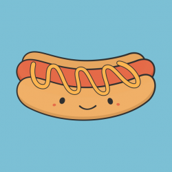 Cute and Kawaii Hot Dog with Mustard T-Shirt