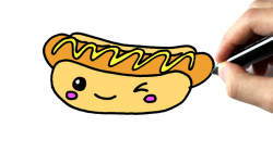 Comment dessiner un hot dog kawaii