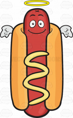 Smiling Hot Dog With Halo And Angel Wings #americanmustard ...