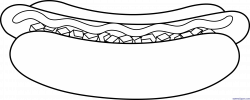 Hotdog clipart black and white, Hotdog black and white ...